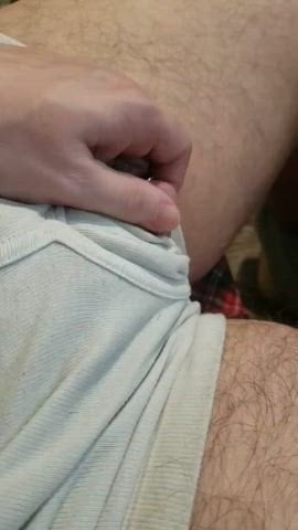 A few strokes of my pierced dick