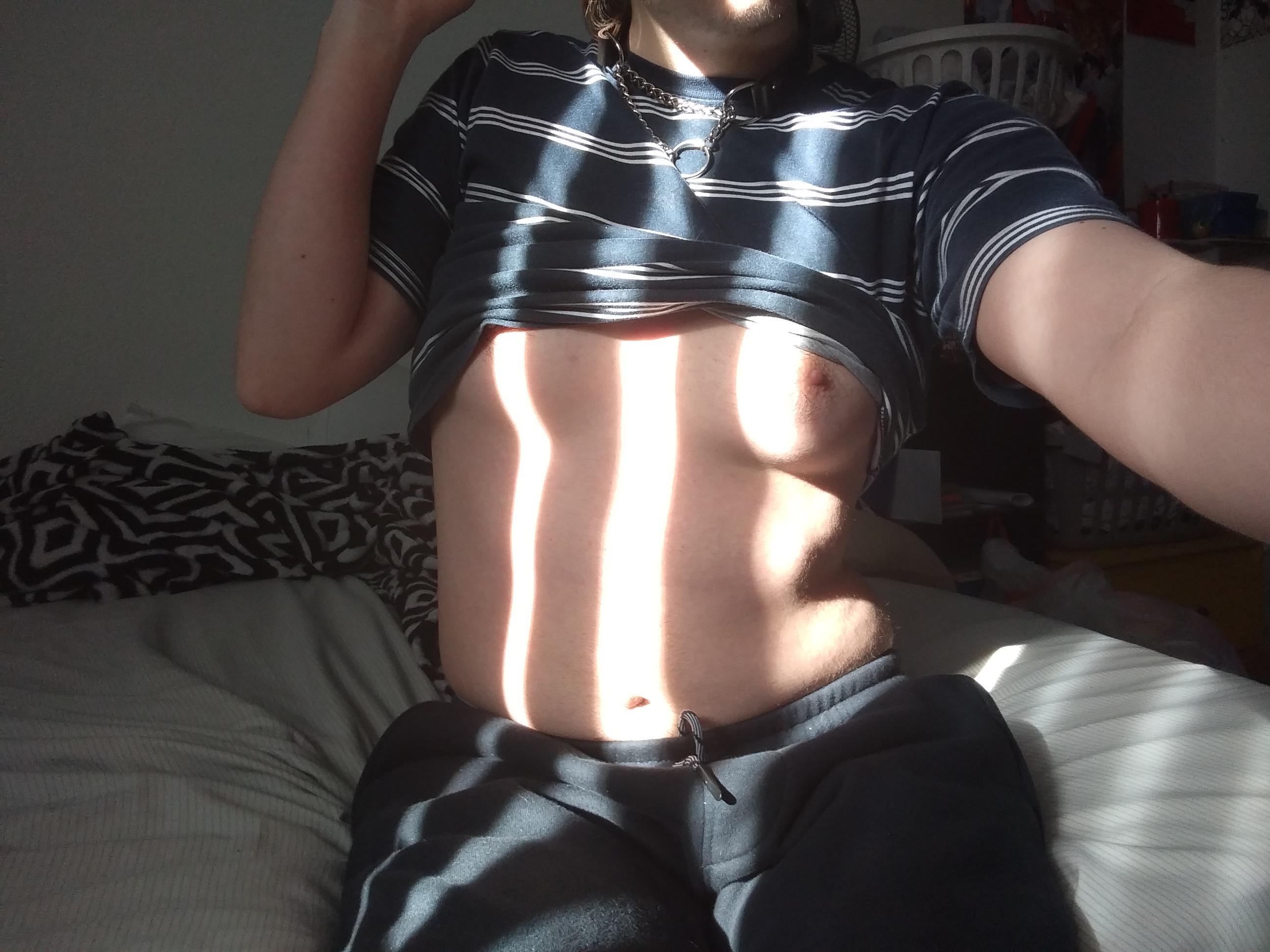 sweatpants stripes and sunlight